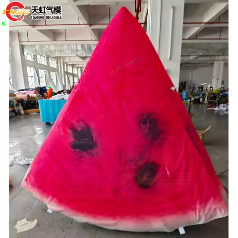 Fast Shipping Giant Inflatable Watermelon Model Inflatable Fruits Replica Ground Balloon with Lighti