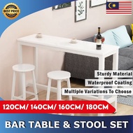 Meja Bar table Set makan Stool High chair Kerusi tinggi Modern stylish design Strong steel frame Sol