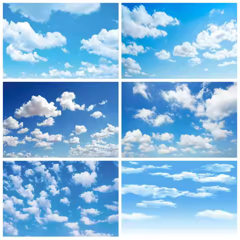 Blue Sky White Clouds Scenery Backdrop for Photography Natural Landscape Kids Baby Shower Birthday P