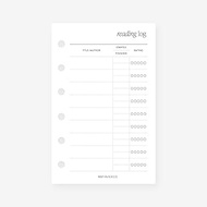 Pocket Reading Log Planner Insert Agenda Refill for Pocket size 6 Ring Binder 3.2 x 5
