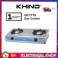 {FREE SHIPPING} Khind Gas Cooker GC1710 / GC7125 Double Burner Gas Stove Dapur (Stainless Steel)