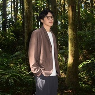 立體條紋男士西裝外套 (THot 發熱保暖)-棕