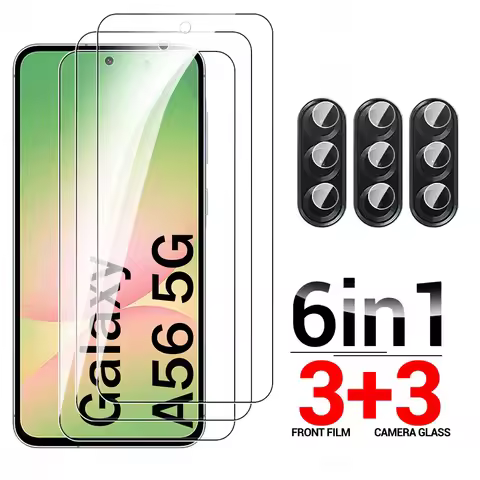 6in1 Camera Glass For Samsung Galaxy A56 Full Cover Tempered Glass SamsungA56 GalaxyA56 Samung A 56 