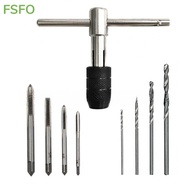Tapping Tool Kit 9pcs M3 M4 M5 M6 Metric Tap Wrench with Drill Bits for DIY Jobs