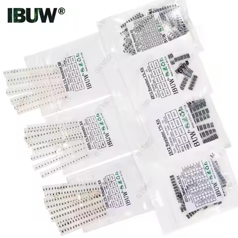 0201 0402 0603 0805 1206 1% 5% SMD Resistor Assorted Kit 1R-1M 10K 100K 1K 100R Resistance Set DIY