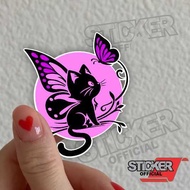 CB77, cat stickers, cute siluwet cat stickers, stickers hp, motorbike