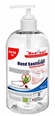 corean hand sanitizer soothing gel aloe vera 5 liter - medical red 500ml