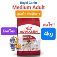 Royal Canin Medium Adult 4kg โรยัลคานิน อาหารสุนัขโต พันธุ์กลาง ถุง ขนาด 4 กิโลกรัม