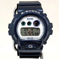 (Hot Sales) 100% Original Japan Made G-shock DW 6900 Bape Blue Sports Watch Full Set With Paper Bag