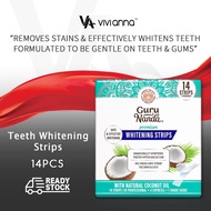 USA Guru Nanda Whitening Strips 14PC, Guru White Teeth Hack Bridge Gap Coconut Sensitive Teeth Care 