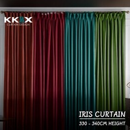 kkbxcurtain - Iris Hook/Eyelet Mix Langsir Blackout Curtain (330cm-340cm)