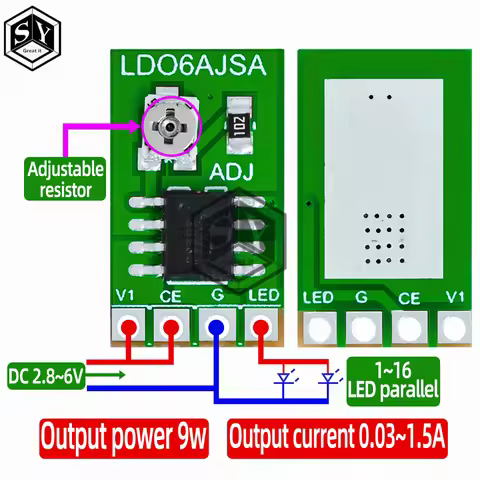 30-1500MA Adjustable Constant Current LED Driver DC 3.3V 3.7V 4.2V 5V PWM Control Board Buck Power m