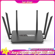 JR-WIFI Router Gigabit Wireless Router 2.4G/5G Dual Band WiFi Router with 6 Antennas WiFi Repeater Signal Amplifier Easy to Use Black
