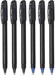 Pentel Energel Rollerball Pen - BL417R - ECO 96% Recycled - Black &amp; Blue Ink - Pack of 6