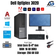 Dell OptiPlex 3020 SFF Desktop - Intel Core i3/i5/i7 4th Gen - 8GB RAM - 256GB SSD - Windows 10 Pro 