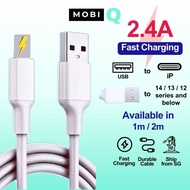 [SG Stock] 2.4A Fast Charging Phone Cable / Data Sync / Data Transfer compatible with IPh IPd device
