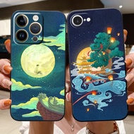 Eighteen Mid-Autumn Festival Full Moon Pebble Case for iPhone 17 16 15 14 13 12 11 8 7 6 6s 6p 7p 8p