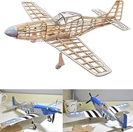 P-51 D Mustang Slow Flyer Kit, 400 mm Wingspan, Scale 1/30, Model Plane to Build Yourself, Balsa Woo