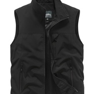 TEMU เสื้อกั๊กชาย Elson OBM คอเตี้ยแขนกุด - เสื้อทหารหลายกระเป๋า ใช้ได้ทุกฤดู ทำจากโพลีเอสเตอร์ทนทาน