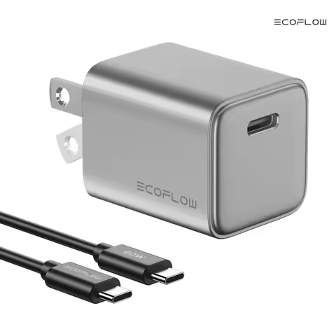 ECOFLOW USB C Charger, Rapid 20W/30W/65W GaN Type C Charging Block with Foldable Plug, Compatible wi