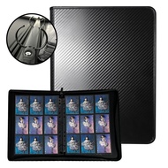 Ruiyinxiang Anime Yu-Gi-Oh Card Card Book Collection Card Holder Zipper Carbon Fiber Pattern 9 Grids