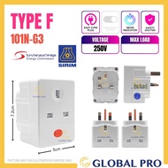 SIRIM 3 Way Adapter Extension Plug Adapter Socket Plug 插头 Extension Plug Adaptor Plug 3 Pin Socket M