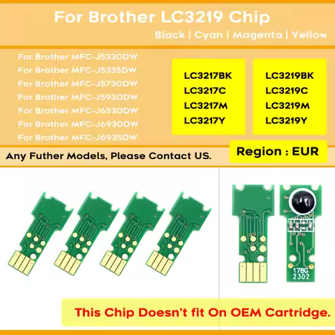 LC3219 LC3219XL Disposable Chip For Brother 3219 3217 MFC-J5330DW J5335DW J5730DW J5930DW J6530DW J6