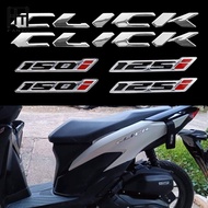 FTU Motorcycle Body Chrome Click Logo Emblem Sticker Decals For Honda Click 125 125i 150 150i Soft Plastic Stickers