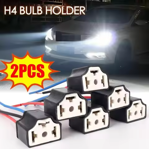 Three Hole Car H4 Bulb Socket Female Plug Auto H4 Headlight Bulbs Wear Resistant Ceramic Holder 13cm