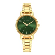 Titan Ladies Karishma Green Dial Metal Strap Watch 2678YM01