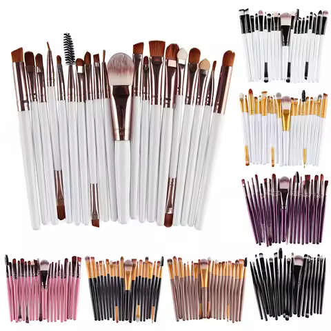 20 PCS Makeup Brush Set Eye Shadow Brush Set Foundation Brush Beauty Tools Soft Man-made Fibers Full