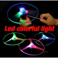 {TSC}LED Flying spinner UFO toy, Light up flying disc, Pull string UFO LED light up, LED flying sauc
