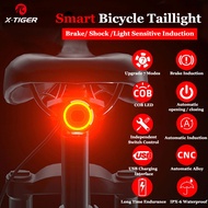 X-Tiger จักรยานไฟท้าย IPx6กันน้ำ LED ชาร์จสมาร์ทจักรยานเบรคอัตโนมัติ Sensing ชุดไฟตัดหมอกไฟท้ายจักรยาน Light