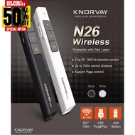 Knorvay/Norwii Wireless Presenter with Laser Pointer N26 รีโมทพรีเซนต์ไร้สาย พร้อมเลเซอร์​แสงสีแดง #หมึกสี  #หมึกปริ้นเตอร์  #หมึกเครื่องปริ้น hp #หมึกปริ้น  #ตลับหมึก