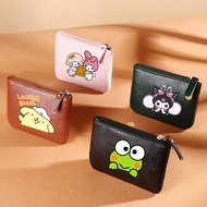 Cartoon Cartoon Kuromi Coin Purse Men Women Coin Purse Lychee Pattern Zipper Coin Bag PU Soft Leathe