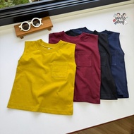 FUFU Children's T-Shirt Sleeveless Shirt Plain Color Size 7m-7y S-XL Tank Top There Is A Bag. (TST-5