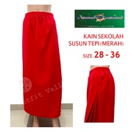 VENTINO Kain Susun Tepi Sekolah MERAH Kain Licin (Koshibo)