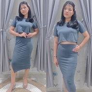 RS - One Set Crop Rok KIMMY // OneSet Crop Rok Belah Samping