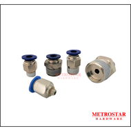 One Touch Fittings Straight Threaded-to-Tube Male Connector 6mm