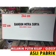 Melamin Triplek Putih Glossy Kilap 3mm Uk 122x244 Papan Triplek Kayu Kuat