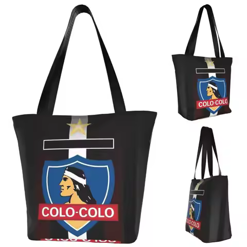 Golden Colo-Colo Campeon DE Chile Shopping Tote Bag Canvas Large Capacity Shoulder Bags Shopper Groc