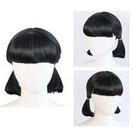 Halloween Squid Cosplay Game Costume Wig Double Ponytail Wig With Bangs Squid Game R9g2