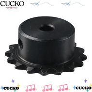 CUCKO 16 Tooth Gear, Single Strand 1/4" Pitch C45 Carbon Steel B Type Hardened Teeth, Durable Black 