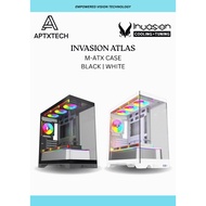 [ INVASION ALTAS ATX PC PC CASES M-ATX ] WITH 4 ARGB FLASHLUX FAN (WHITE & BLACK)