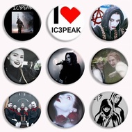 Hot Ic3Peak Band Singer Button Pin Creative I Love Ic3Peak Brooch Metal Badge Coat Bag Decor Accesso