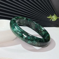 細閃粼光綠色鋰雲母手鐲56MM 星光閃片晶洞祖母晶手環 自然優美
