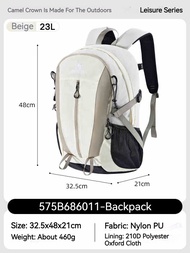 《904》CAMEL CROWN Large-Capacity Backpack | 23L Outdoor Travel Hiking Trekking Camping Bag Commuter S
