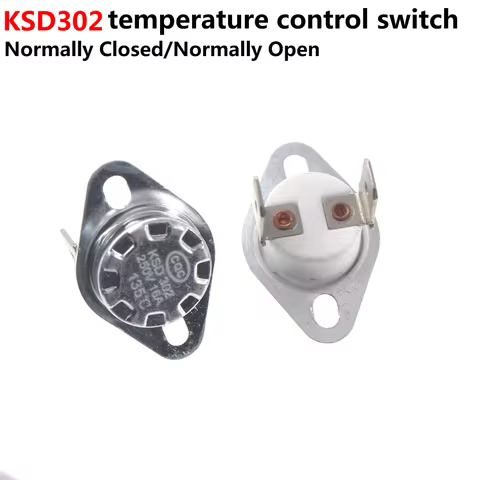 5PCS Normally open KSD302 16A 250V 40-130 Degree Ceramic KSD301 Normally Closed Temperature Switch T