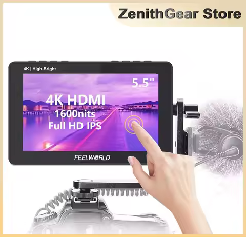FEELWORLD F6 Pro 5.5 Inch DSLR Touch Screen Camera Monitor 1600nits Ultra Bright 1920X1080 4K Input 