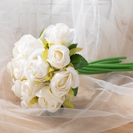12pcs/ Silk Flower Bouquet Artificial Flowers Wedding  Bridal Bouquets Home Decoration Artificial Flowers